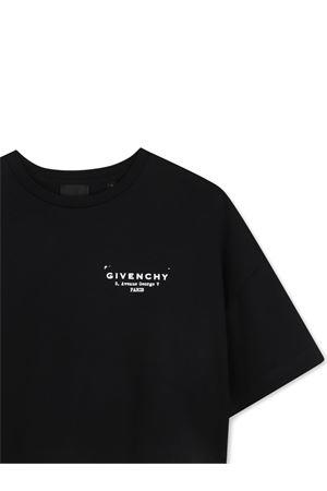 t-shir in cotone nera GIVENCHY KIDS | H3122409B